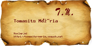Tomasits Mária névjegykártya