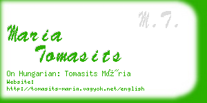 maria tomasits business card